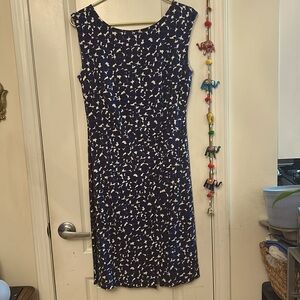 Ann Taylor Floral Blue Dress